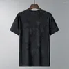 Herr t-skjortor sommar andas mesh t-shirts män sportkläder stretch nylon svett tees manlig plus size mode tryck träning gym shirt 8xl