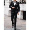 Мужские костюмы Blazers Black Wedding Tuxedos Ed Lapel Slim Fitw