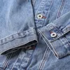 Männer Jacken Baumwolle Denim Jacke Männer Casual Einfarbig Revers Einreiher Jeans Herbst Schlanke Qualität Herren