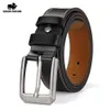 Belts BISON DENIM Fashion Classic Genuine Leather Men Belt Alloy Pin Buckle Cow Leather Luxury Strap Belt for Men High Quality W71588 Z0228