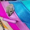 Akşam çantaları Kurt G Londra Çok renkli patchwork crossbody kadınlar için İngiltere marka tasarımcısı moda trend çanta deri omuz çantaları