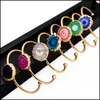 Bangle Blue Green Rose Pink Drusy Druzy Crystal Open Cuff Zonnebloem Patrooncolorf Armbanden voor vrouwen Girl Lady Sieraden Drop levering Dhlwe