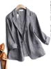 Damenanzüge Blazer Fashion Frau Sommer Baumwolle 100 Anzug Jacke weiß solide Casual Button Single Breauzed Frau 230228