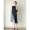 Sukienki na co dzień 2023 letnia plisowana sukienka Miyake czarna szara imitacja dwukierunkowych szwów Design średniej długości luźna spódnica samodoskonalenia