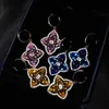 Dangle Earrings & Chandelier Korea Sweet Cute Flower Crystal Temperament Geometry Shiny Zircon Statement For Women Girl Pendientes