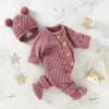 Jumpsuits Baby Rompers Caps born Clothes Girl Boy Knitted Jumpsuits Outfits Autumn Winter Long Sleeve Toddler Infant Overalls 230228