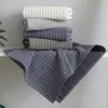 Havlu basit şerit işlemeli yüz modern gri pamuk kalın hızlı kuru havlu yetişkin çocuklar ev banyo el toalla toalha
