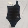 Traje de baño de una pieza para mujer Traje de baño acolchado con letras bordadas Traje de baño de vacaciones en la playa de verano 2 colores