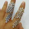 Band Rings GODKI Trendy Wide Sketch Big Bold Statement for Women Cubic Zircon Finger Beads Charm Bohemian Beach Jewelry 230225