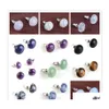 car dvr Stud Fashion 10Mm 12Mm Round Natural Stone Rose Quartz Tigers Eye Amethyst Studs Earrings For Women Jewelry Drop Delivery Dhq36