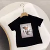 Ropa de dibujos animados de ratón para bebé, camisetas de moda para chicas y niños, de manga corta, con letras versátiles, sencillas para verano