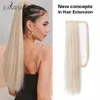 Parrucche sintetiche Easihair Lungo rettilineo Avvolgere Clip in coda di cavallo Capelli Coda sintetica Parrucca finta bionda Falso pezzo afro 230227