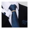 Neck Ties Woven Fashion Brand Silk Tie Handkerchief Cufflink Set Necktie Man's Gold Shirt Accessories Plaid Gift for Boyfriend J230227