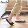 Men's Socks 5 paires lot chaussettes pour hommes nouveau antidérapant Sile Invisible bateau chaussettes de Compression mâle cheville chaussette Harajuku hommes Meias coton chaussettes Z0227