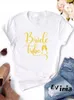 Women's T Shirts Bride Tribe Femme Wedding T-shirt Bachelorette Party Shirt höna Print brudtärna gör kläder estetik tee