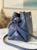 Дизайнерская роскошная сумка на плече Bella M59552 Blue Bucket Bag Mahina Кожаная сумка для плеча 7A качество