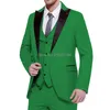 Herrenanzüge Blazer 3 Stück Slim Fit Business Männer für Hochzeit mit schwarzem spitzen Revers Grau Bräutigam Smoking Mann Mode Jacke Weste Hosen 2023