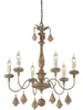 Pendelleuchten American Retro Goldfolie Distressed Massivholz Carving Lampe Villa im Flur EL Schlafzimmer dekorativer Kronleuchter