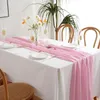 Table Runner Chiffon Solid Colorful Luxury Rustic Boho Wedding Party Bridal Show Birthday Home Christmas Decoration 230227