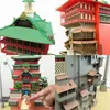 3D Puzzles Spirited Away Aburaya Bathhouse 3D Paper Model Assembly Papercraft Puzzle Educational Kids Toy Anime Birthday Gift L230228