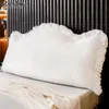 Pillow /Decorative King Size Bed Back Headboard Case Princess Cute Lace Backrest Long Pillowcase Cover White Zipper Fluffy Ve