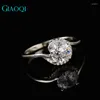 Rings Rings Giaoqi S925 Sterling Silver 1 Round Exclude D Clot Diamond Moissanite Meet Love Wedding Ring for Female Jewelry