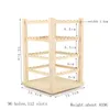 Jewelry Stand Rotating Wooden Earring Holder For Store Display Necklace Organizer Tray Showcase Storage Box 230228