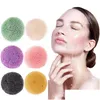 Strumenti di pulizia 6 colori naturali Konjac Konnyaku spugna detergente lavaggio soffio cosmetico spugne facciali delicate trucco viso goccia consegna Dhkcw