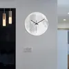 Wall Clocks Luminous Glowing Clock Silver Moon Acrylic Circular Mute Movement Needle Living Room Home Decor