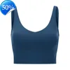 Ropa de gimnasia Mujeres Alinear Camisetas sin mangas Yoga Sujetador deportivo Camis A prueba de golpes de alta resistencia Correr Ropa interior de fitness Entrenamiento U Volver Chaleco Sexy Padded2ESSESS