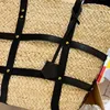 Summer Beach bag Rivet Weaving bags Patchwork Tote Girls Knitting shoppper Designer shoulder bag High capacity