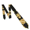 Halsband där gyllene barock mönster nyhet slipsar mäns mode svart slips grön färg nacke för män paisley blommig bowtie j230227