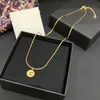 2023 Luxury Quality Charm Small Round Shape Pendant Halsband med svart färgdesign i 18K Gold Plated Have Box Stamp PS3229