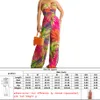 Frauen Jumpsuits Strampler Designer aushöhlen Sexy Sommer Digitaldruck Schnürbrust Wrap Overall Hosenanzug zh2843 Modekleidung