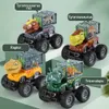 Science Discovery Children Inertia Car Toy Excavators Boy Toy Car Mini Dinosaur Engineers Trucks Transport Transpel Model Car Kids Games 230227