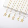 Pendanthalsband Inledande A-Z-bokstavshalsband för kvinnor med Crystal Flower Gold Chain Charm Alphabet Jewelry Christmas Gifts