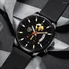 Relojes de pulsera 2023 Exquisito reloj para hombres Moda elegante Marca Masculino Acero inoxidable Negocio Oro Cuarzo Relojes casuales para hombre Relo262c