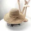 Breda Brim Hatts Kvinnor Kvinnor Kvinnor Fiskare Cap Foldbar Straw Beach Hat Handvävd hink Solskyddsmedel Hattar Floppy Derby Hat G230227