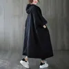 QNPQYX NEW WOMAL LONG COAT FASHION FASHION KOREAN WINDBREAKER BIG SIZE LADIES TRENCH秋フード付きルーズポケットカーディガン女性ロングジャケット