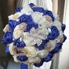 Fiori decorativi ghirlande 1pcs/lotto di nozze viola bouquet in avorio satinato rosa spalla artificiale matrimonio matrimoniale mazzi da damigellatta da sposa 230227