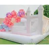 Opblaasbaar wit bruiloft Bounce House met glij- en ballit PVC Jumper Moonwalks Bridal Bouncy Castle for Kids