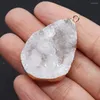 Pendant Necklaces Natural Blue Druzy Stone Gold Color Plated Edge Drusy Crystal Jewelry Making Necklace Accessory Geode Rough Gem Charms