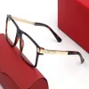 Klassieke Santos Mannen Vrouwen Zonnebril Vierkant Frame Clear Lens Optische lenzenvloeistof Lconic Schroef Ontwerp Logo Antislip Voet CoverBusiness225d