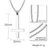 Ketten Ankunft Religiöser Schmuck Stilvoller 35-mm-Edelstahl-Umgekehrter Kreuz-Anhänger mit Kette Top-Qualität Herren-Bijoux