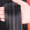 8 buntar/packa långa raka hårbuntar 22/24/26 tum ombre brunt syntetiskt hårväv hästsvans hår weftförlängningar för kvinnor