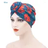 Etnische kleding 2023 Springstijl Moslim hoed mode mode bloemenhoofdband vrouwen donut tulband caps Africain femme turbante