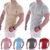 Herr t-skjortor sommar gym t-shirt män kort ärm avslappnad tom skjorta manlig fitness kroppsbyggande träning tee tops mäns kläder