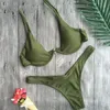 Menas de banho feminina Menas de banho sólidas Mulheres de biquíni sexy 2023 Push up Swimsuit Swire Wound Brasilian 2 Peças Set Tankini