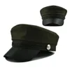 Berets Frauen Casual Militär Hüte Flache Top Armee Kappe Weiblichen Frühling Herbst Krempe Damen Kapitän Allgleiches Reise Student Sailor hut