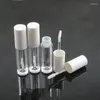 Storage Bottles 100pcs 5ml Transparent Lipgloss Packing Containers White Cap Lip Gloss Glaze Clear Wand Tubes Makeup Eyeliner Refillable